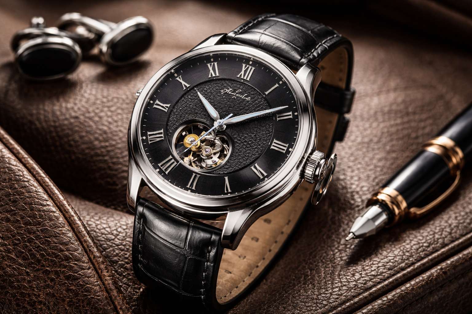 Mechanical open-heart watch product image